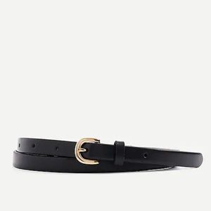 🆕 J. Crew Skinny Italian Leather Black Belt • Size XS/SM, 2-6 & SM/MED, 4-10